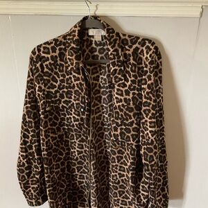 Michael Kors Leopard Print Teddy Jacket